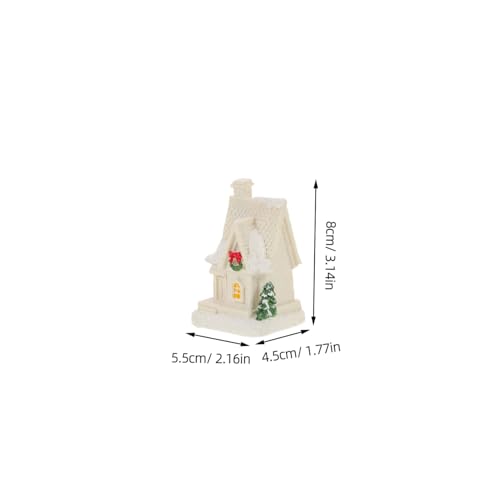Casas Navideñas Iluminadas set de 4 miniaturas de resina regalo ideal de decoración interior 7