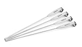 Weber Spießset 4-teilig Edelstahl - Wiederverwendbare Spieße für Fleisch, Gemüse oder Meeresfrüchte, langlebig und spülmaschinenfest – Silber (7618)