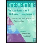 Interventions for Academic and Behavior Problems 2: Preventive and Remedial Approaches