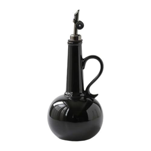 Aceitera de cerámica negra Fonowx de 600 ml con vertido limpio para soja y aceites 2