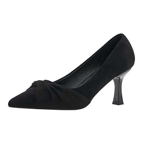 WOilERQ Women's High Heels Pointed Tip Shallow Mouth Fine Heel High Heel Profession Work High Heel Nightclub Plus Size Fashion Shoes Suitable for Women