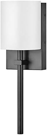 Hinkley Avenue 17" One Light 16W Integrated LED Wall Sconce, Black w/White Acrylic Shade
