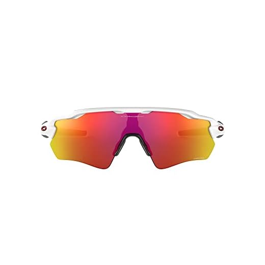 Óculos de sol Oakley masculinos OO9208 Radar EV Path retangulares, branco polido cinza/rubi Prizm, 38 mm