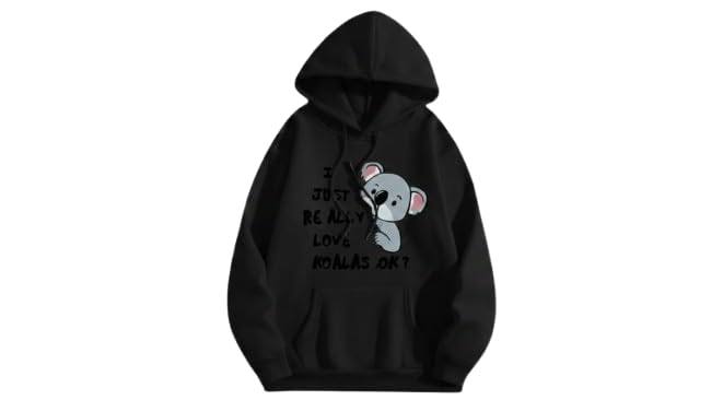 women bear printed hoodie sweatshirt | sweatshirt pullover | casual winter wear ladies hoodie | soft cotton fleece warm sweatshirt for women