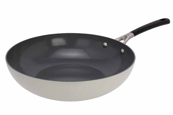 Wok Cosy & Trendy Cerapro D28 cm en aluminium recyclé argile pour tous feux