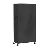 Moliuoly Regalabdeckung aus 420D Oxford mit Reißverschluss und Stauraumtasche, wasserdicht, Winddicht, für Lagerregale im Keller, Garage oder Küche, Schwarz(152 * 61 * 183cm)