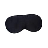 Beaupretty Silk Eye Mask with Adjustable Strap Black Sleep Mask for Travel Migraine Relief and Naps Lightweight and Breathable Design for Comfortable Wear Total Darkness Relaxation