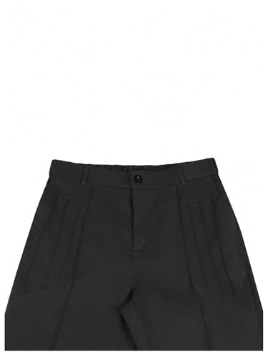 OYOANGLE Men's Pleated Dress Pants Work Casual Slacks Business Casual Suit Pants with Pocket4