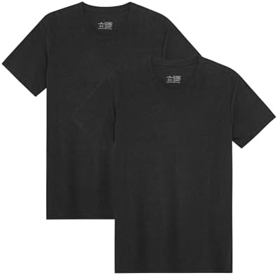 DANISH ENDURANCE Herren T-Shirt, Bio-Baumwolle, Rundhals, 2er & 4er Pack | T-Shirt aus Bio-Baumwolle und Modal, Weich, Atmungsaktiv & Feuchtigkeitsableitend, für Alltag, Gym & Reis