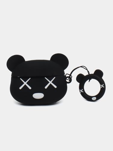 Image of Cartoon Silicone Case Compatible with Apple AirPods Pro 3 (2025) Case Cover - Cute 3D Shockproof 360 Protective Skin Cover with Keychain | AirPods Pro 3nd Gen Case (Black X Mouse)