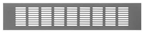 LIRAST 80x400mm / 3x16 inch Silver Aluminium Ventilation Grille - Air Vent Furniture Cover