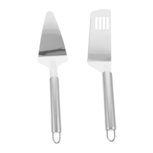SOLUSTRE Stainless Steel Pizza Spatula Cake Knife 2pcs Set for Pizza Dough Baking Easy to Clean for Home Restaurant Hotel Use