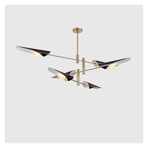 Lustre LED 6 lumières moderne blanc et noir à éclairage de plafond