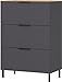 Produktbild Germania Kommode 1478-549 GW-California, in Graphit/Navarra-Eiche-Nb., mit DREI Schubladen, 68 x 98 x 40 cm (BxHxT)