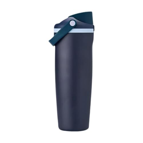 Image of LHOTSE Gym Water Bottle 30oz - Leak Proof Lock Lid, Matte Metallic Finish, Carry Handle, Durable Stainless Steel, Perfect for Workout & Sports (Midnight Blue, 900 ML)