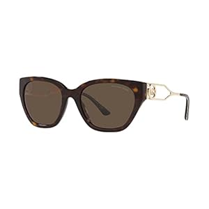 Michael Kors Woman Sunglasses Dark Tortoise Frame, Dark Brown Solid Lenses, 54MM