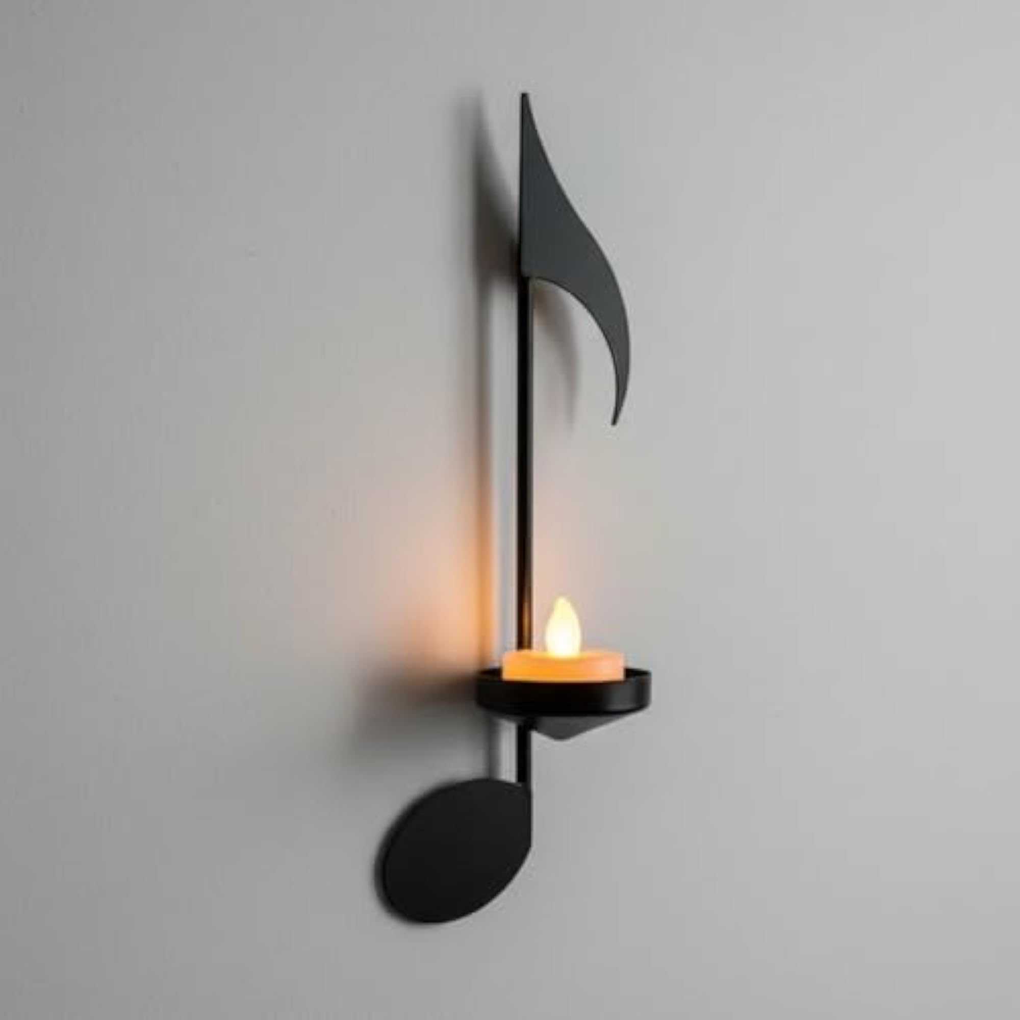 Musical Note Wall Sconce Wrought Iron Candle Holder