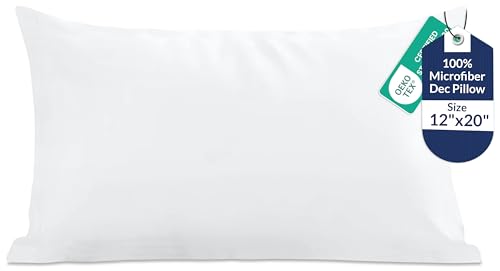 Image of ROYALE LINENS 12 x 20 Pillow Insert - Down Alternative Throw Pillows Insert - Rectangle Pillow Pack of 1 White - Bed & Couch Pillows - Inner Cushion for Bed, Cushion for Living Room - Shams Stuffer