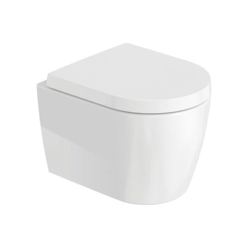 Pack cuvette WC suspendu compact sans bride DURAVIT ME by Starck avec abattant frein de chute