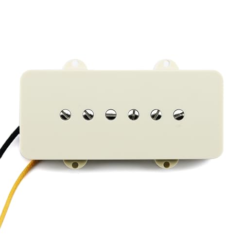 FLEOR Alnico 5 Single Coil Bridge Pickups 8-9K for FD JM Vintage Style Guitar,Vintage White, Bridge 8-9K - Image 4
