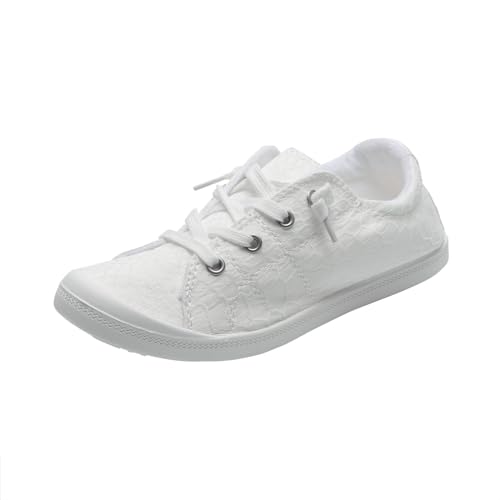 Baskets orthopédiques Confortables pour Femme - Chaussures en Toile Blanche Sneakers Maille Mode Printemps été Plates Décontractées Femmes OrthopéDiques...