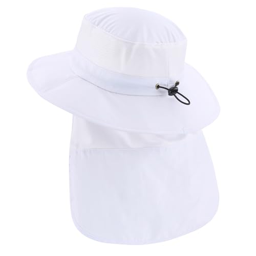 Image of Home Prefer UPF50+ Kids Girls Boys Sun Hat Wide Brim Fishing Hat with Neck Flap Adventure Beach Safari Sun Protection Cap