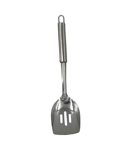 Image of Premium Stainless Steel Slotted Spatula Turner 1pc Heavy Gauge Food Grade Thickness for Cooking Roti Papad Kitchen Utensil 27cm