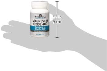 Miniatura 4 de Windmill Vitaminas naturales óxido de magnesio 400 mg, apoyo inmunológico, apoya la recuperación muscular, apoya la salud del corazón, 60 unidades,