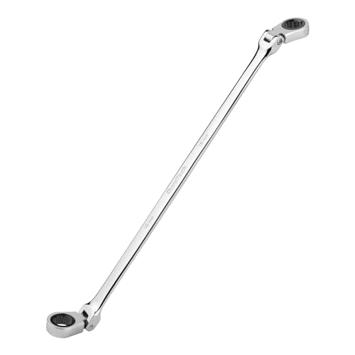Image of DURATECH 16mm x 18mm Extra Long Flex-Head Ratcheting Wrench, Metric | CR-V Steel