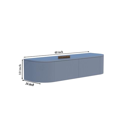 Image of Modern Solid Wood Matte Grey Wall Mounted TV Unit for Living Room | Floating TV Cabinet with Hidden Storage | Modern TV Stand for LED TV up to 55 Inch | Space Saving Wall TV Console