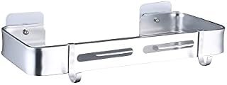 LEADAHEAD Shower Caddy Self Adhesive Bathroom Shampoo Holder with Hooks Wall Mounted Shower Self for Bathroom Kitchen 2 Installation methods(Drilling/No Drilling) Silver