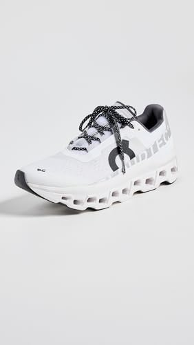 On On Women's Cloudmonster Sneakers, All White, 8.5 Medium US