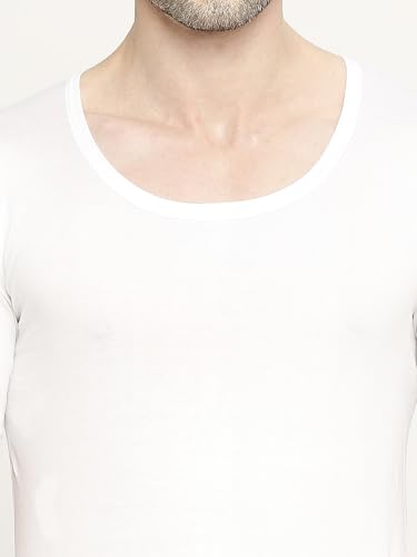 Image of VIP Bonus Premium RNS Mens 100% Cotton Round Neck Half Sleeve White Vest Regular Fit Combo for Men