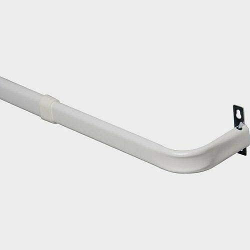 Yafa Home Fashion Heavy Duty Single Standard Adjustable Curtain Rod Hardware Included (White, 48" - 86")