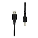 USB 2.0 Cable, A-Male to B-Male USB 2.0 Cable, GearIT (0.5 Foot 6-Inch 0.15 Meters) (2 Pack) High Speed Printer Scanner Device Cable - Black