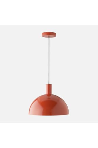 Retro Metal Kırmızı Dekoratif Tekli Sarkıt Avize 40 Cm
