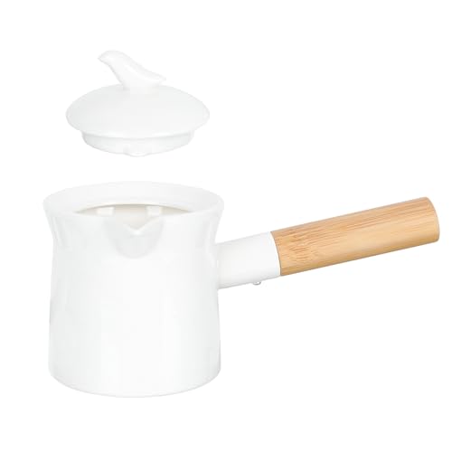 NULYLU Tetera de Cerámica Japonesa con Tapa y Mango Ergonómico Resistente al Calor para Infusiones Individuales Casa o Cafetería
