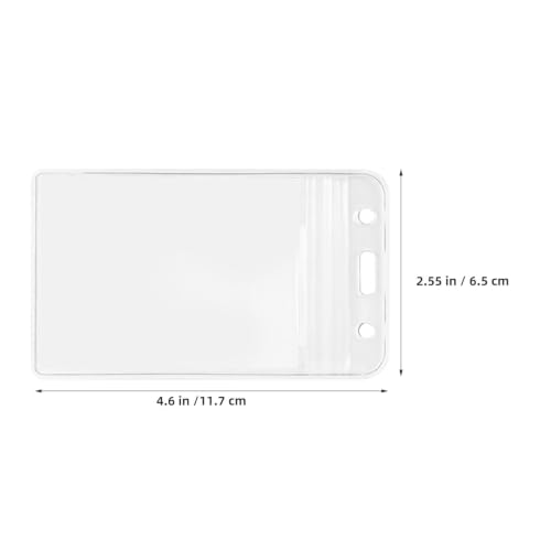 Funda para tarjetas de identificación vertical resistente a rayaduras, pack de 100 piezas 2