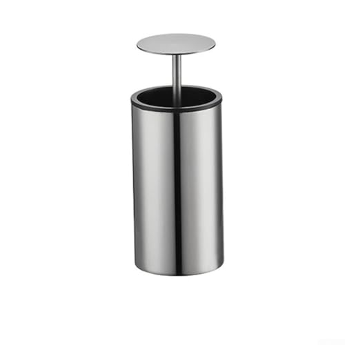 Honseadek Porte-cure-dents en acier inoxydable 304 de qualité alimentaire, design portable pour la maison et les déplacements (rond noir)