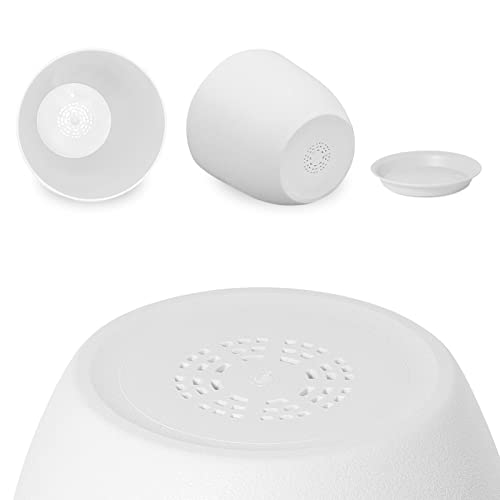 Fiason 10/9/8 Inch White Plant Pots, Plastic Flower Pots With Drainage Holes And Saucers, A Set Of 3 Planters Suitable For Indoor And Outdoor #TOP2