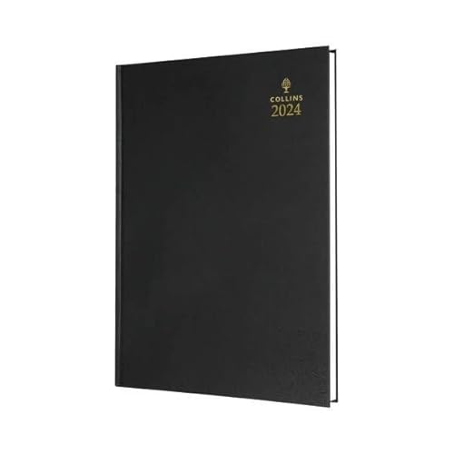 Collins A5 Desk Diary Day Per Page Black 2024 52-99.24 + Free finchley pen