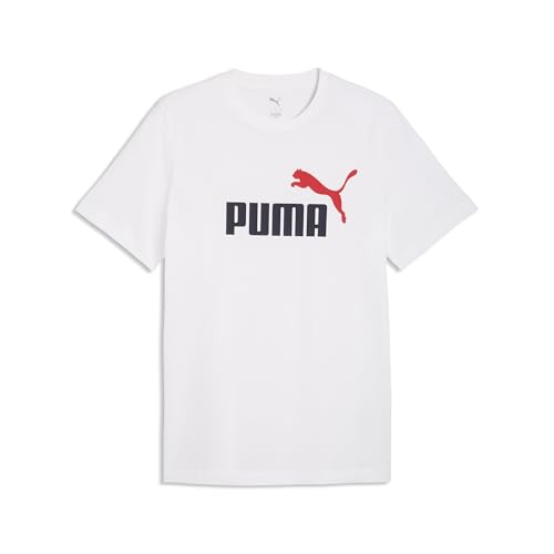 PUMA Herren Essentials 2 Colour No. 1 Logo T-Shirt 4XL, White Red – Ansicht 1