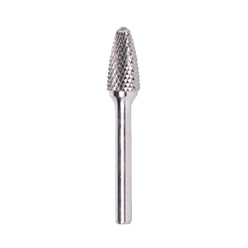 Image of Drill America SF-11 Carbide Burr /Rotary File Tree Radius End Double Cut for Die Grinder 1 /8 inch Dia. x 1 /2 inch Cut Length with 1 /4 inch Shank and 2 inch Overall Length, DUL Series