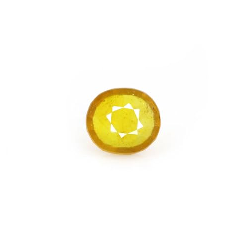Saphir jaune naturel de Thaïlande de 5,44 carats ovale à facettes pour création de bijoux uniques