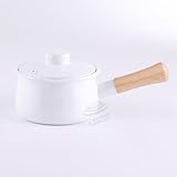 富士ホーロー 蓋付きミルクパン 15cm ホーロー 1.2L ガス火 IH対応 ショートハンドル 琺瑯 片手鍋 離乳食 調理器具 オールホワイト