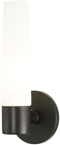 GEORGE KOVACS P5041-66A Saber Wall Sconce, 1-Light, 60 Total Watts, 12.5-in H x 5-in W, Coal Black