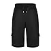 GOFULY Men's Cargo Shorts with Zipper Pockets Fashion Elastic Drawstring Outdoor Summer Men Shorts Athletic Slim Fit with Multi Pockets Solid Hiking Half Pants 2025 Black L