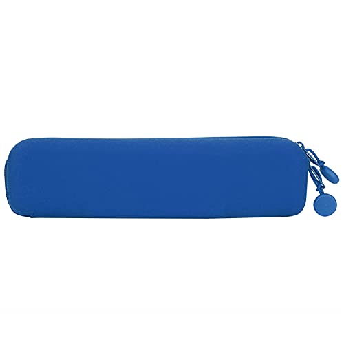 Estuche multiusos de silicona Escolar, Organizador de Papelería de Diseño Compacto para Estudiantes Estuche de Lápices Organizador Bolsas de Cosméticos de Viaje Pequeñas para La Oficina(Azul)