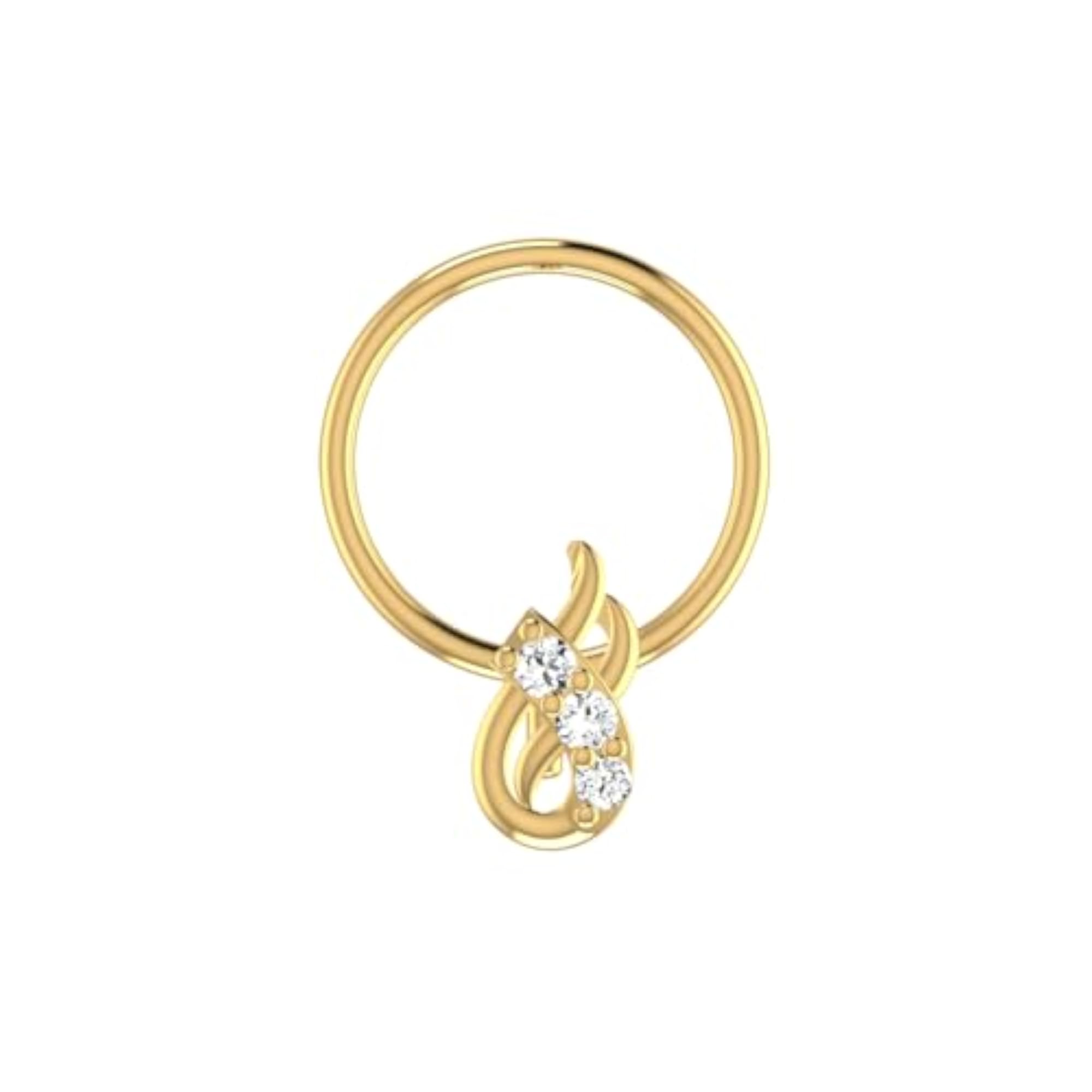 Women's 14Kt Yellow Gold Stud Nosering