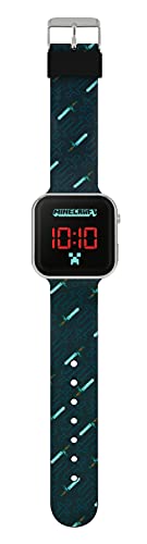Minecraft Boy's Digital Quartz Watch with Silicone Strap MIN4097